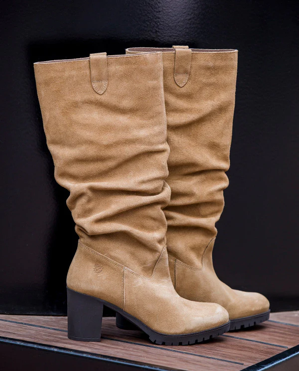 Bota de tacón PRAGA-019 beige