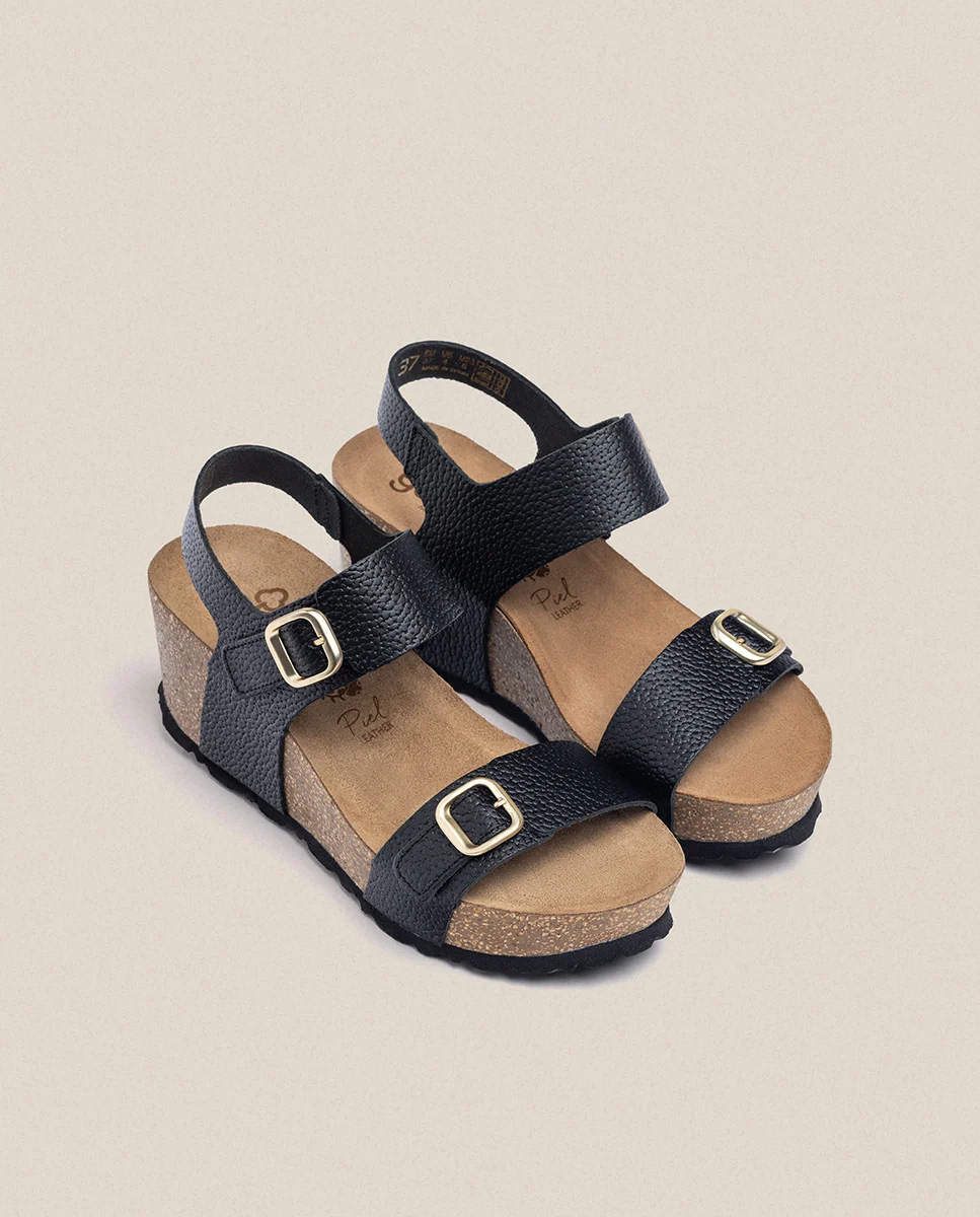 Sandalia cuña Bari 301 negro - Image 6