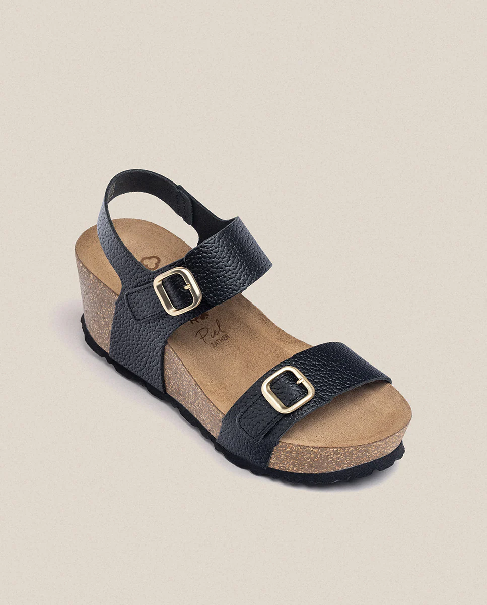 Sandalia cuña Bari 301 negro - Image 7
