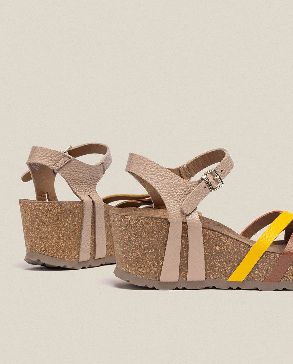 Sandalia cuña Bari 302 beige - Image 3