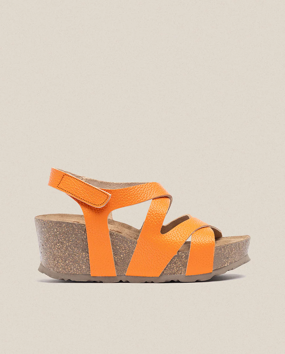 Sandalia cuña Bari 303 naranja - Image 2