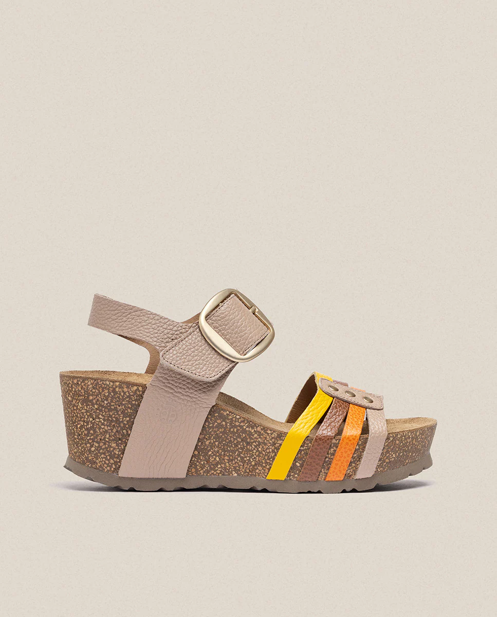 Sandalia cuña Bari 304 beige - Image 2