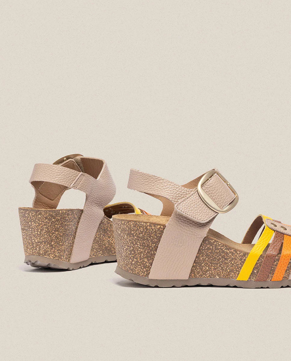Sandalia cuña Bari 304 beige - Image 3