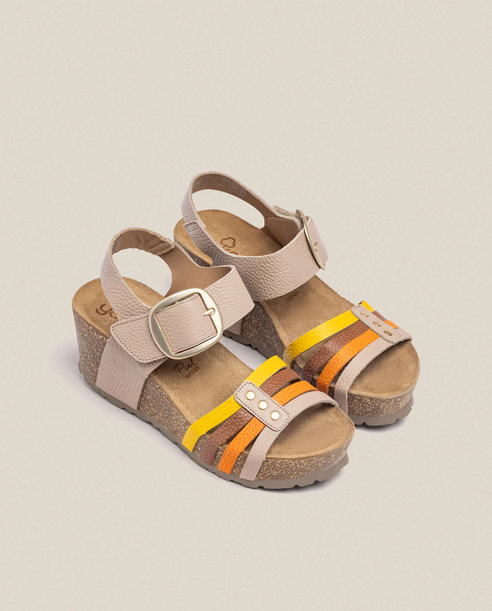 Sandalia cuña Bari 304 beige - Image 5