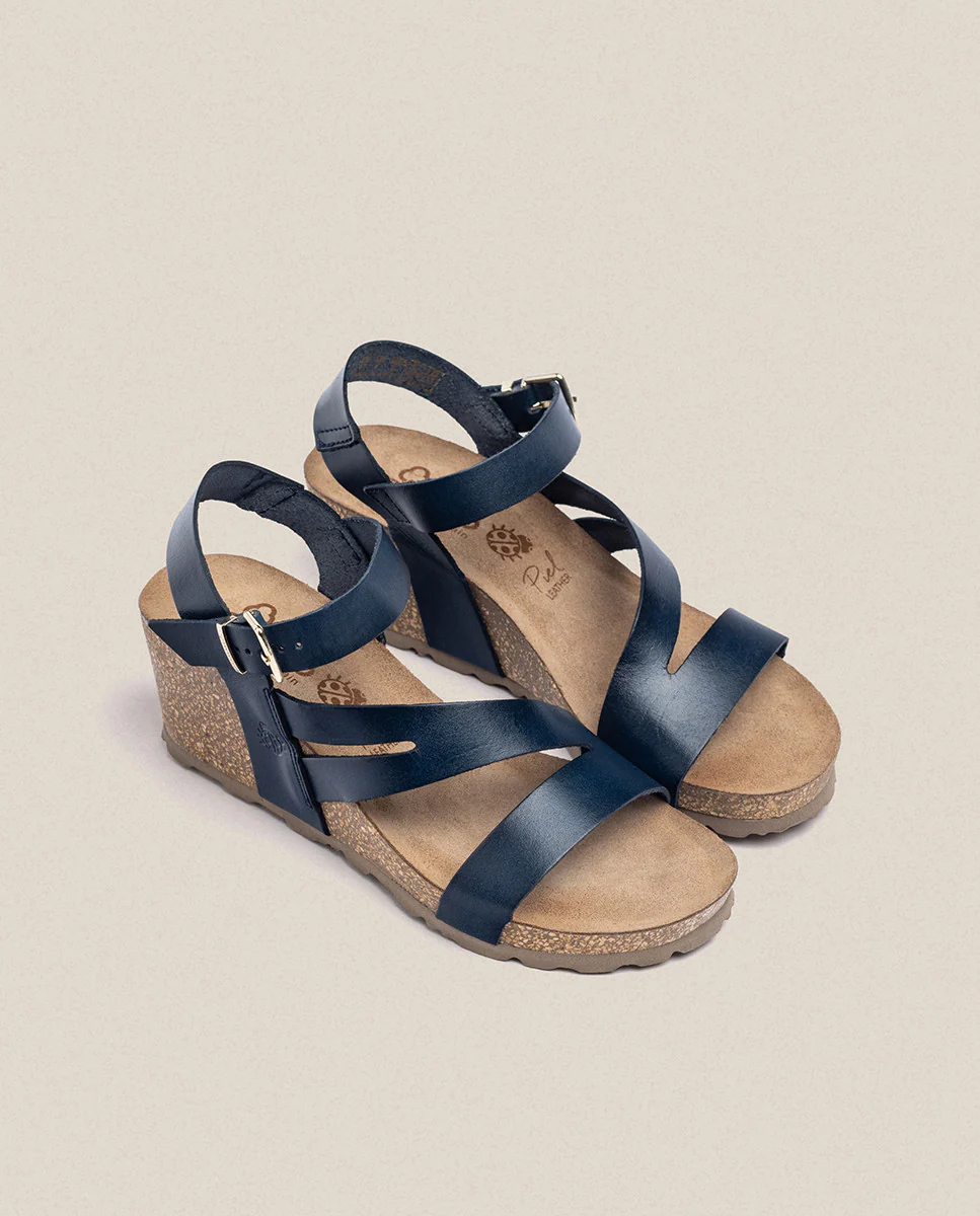 Sandalia cuña Cadiz 302 azul - Image 5