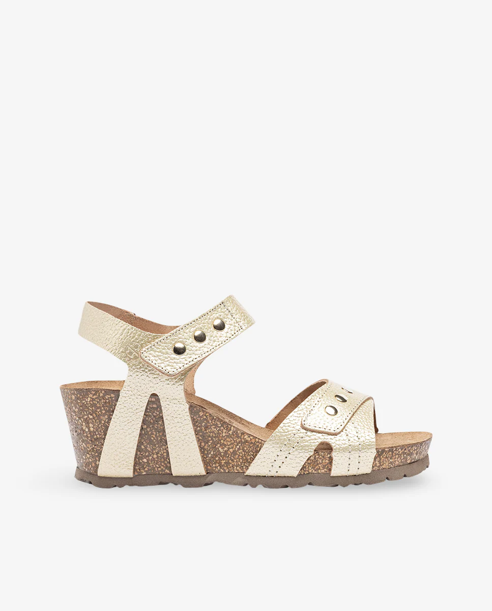 Sandalia cuña Cadiz 303 dorado