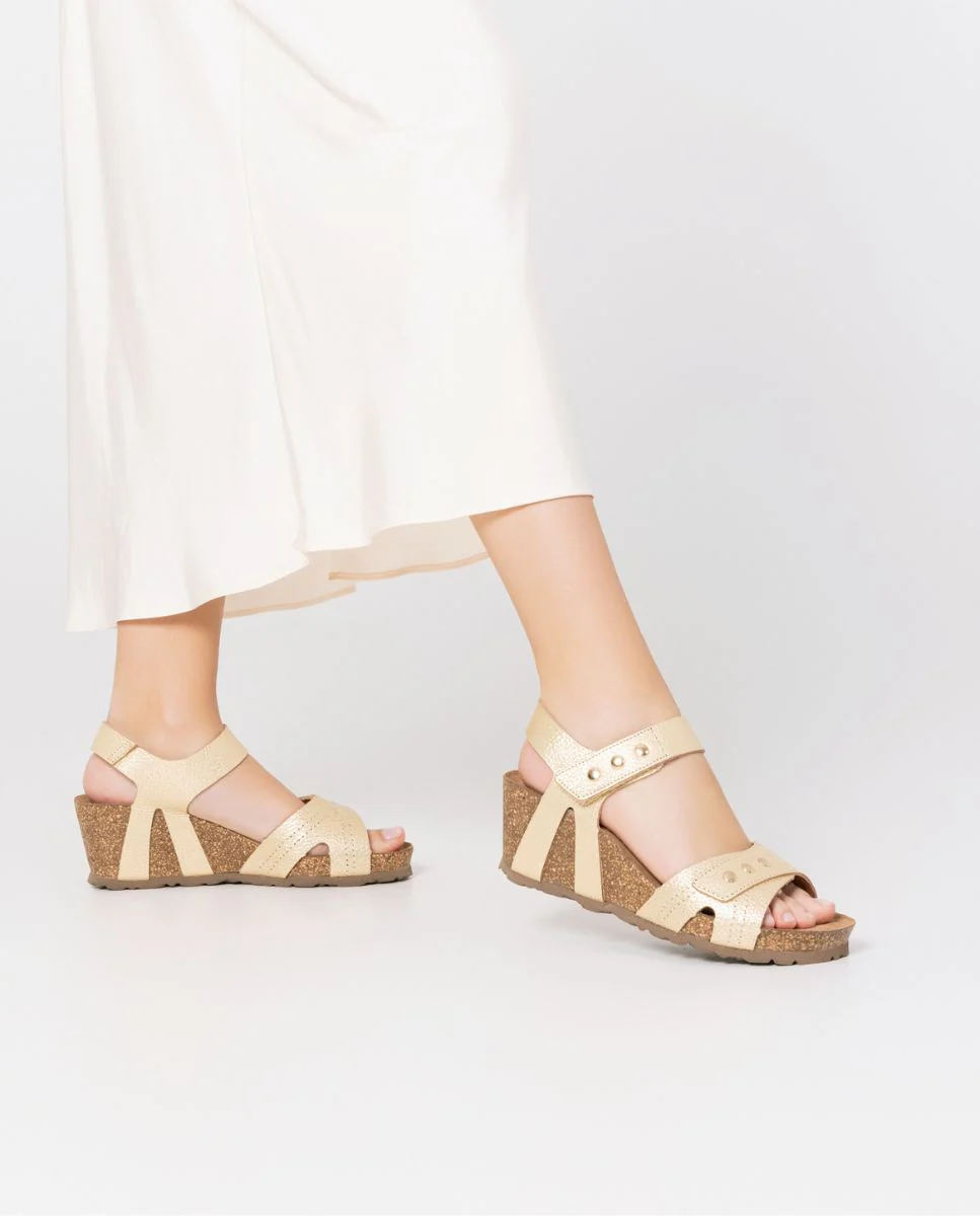 Sandalia cuña Cadiz 303 dorado - Image 2