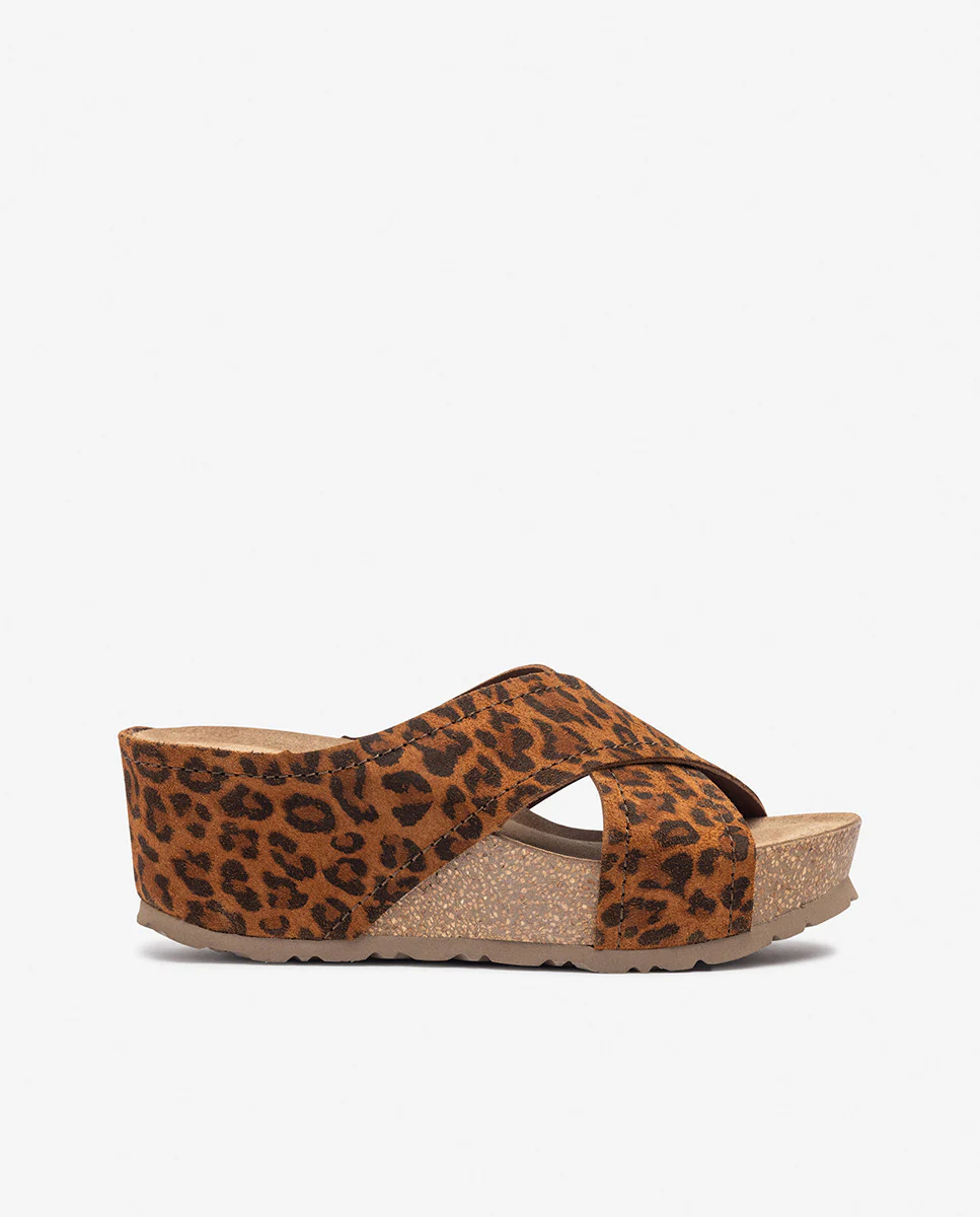 Sandalia de cuña BARI-257 leopardo