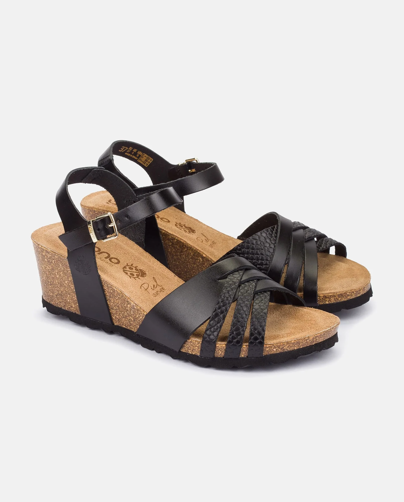 Sandalia de cuña Cadiz 137 negro - Image 3