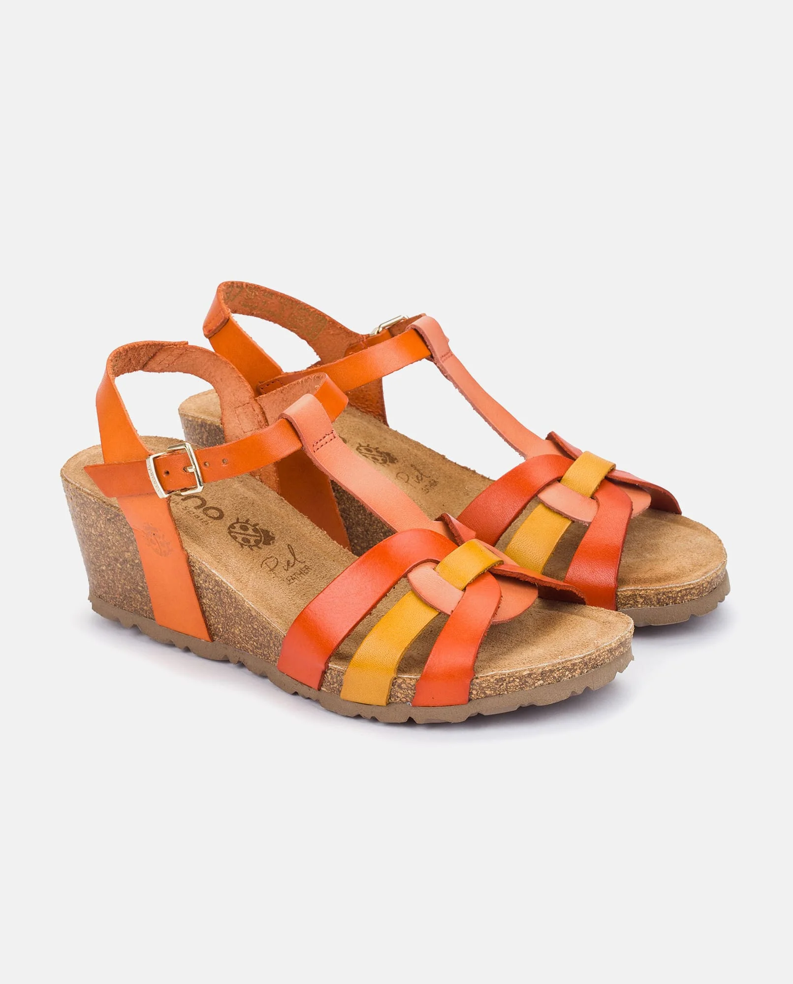 Sandalia de cuña CADIZ-138 naranja - Image 2