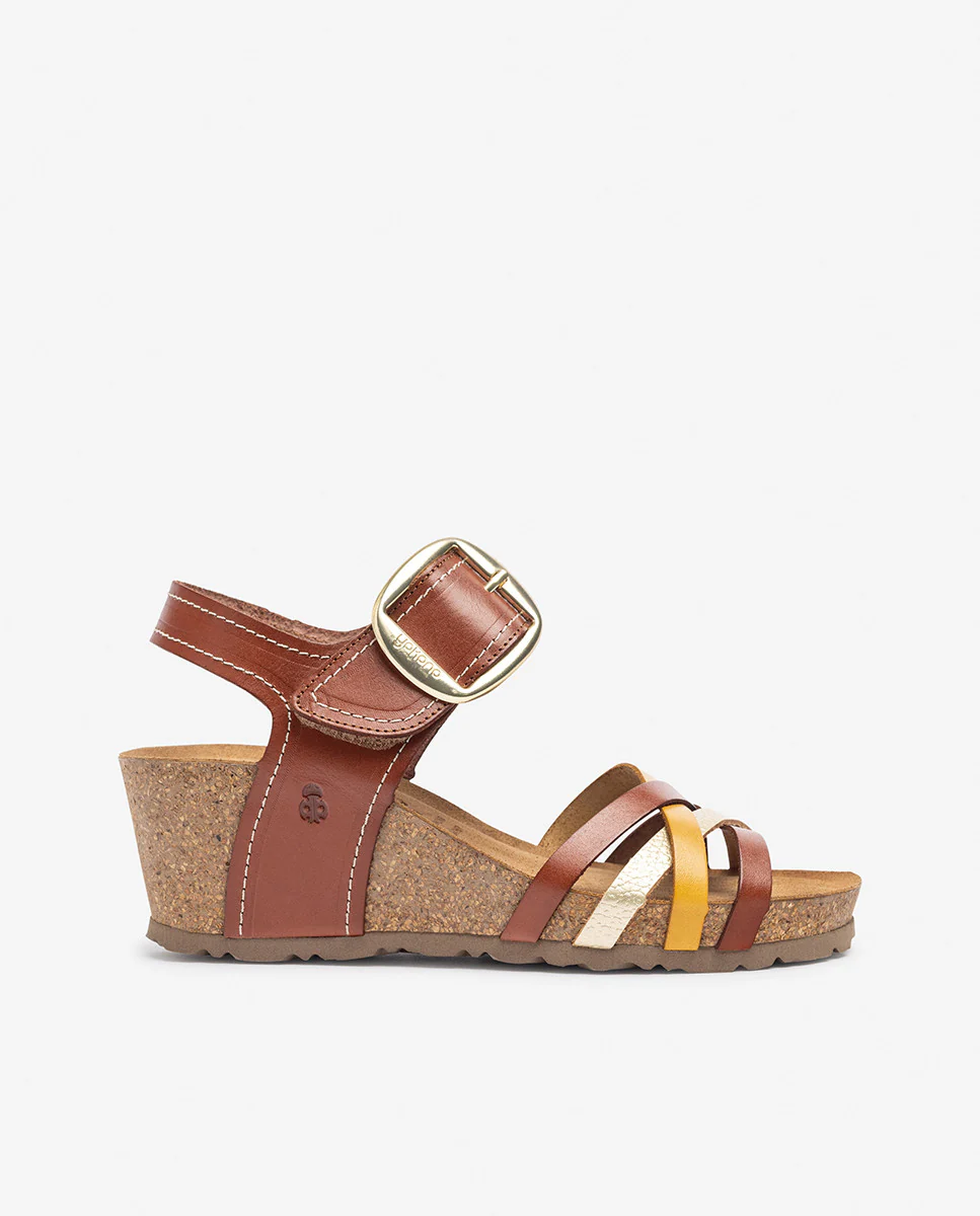 Sandalia de cuña CADIZ-250 amarillo