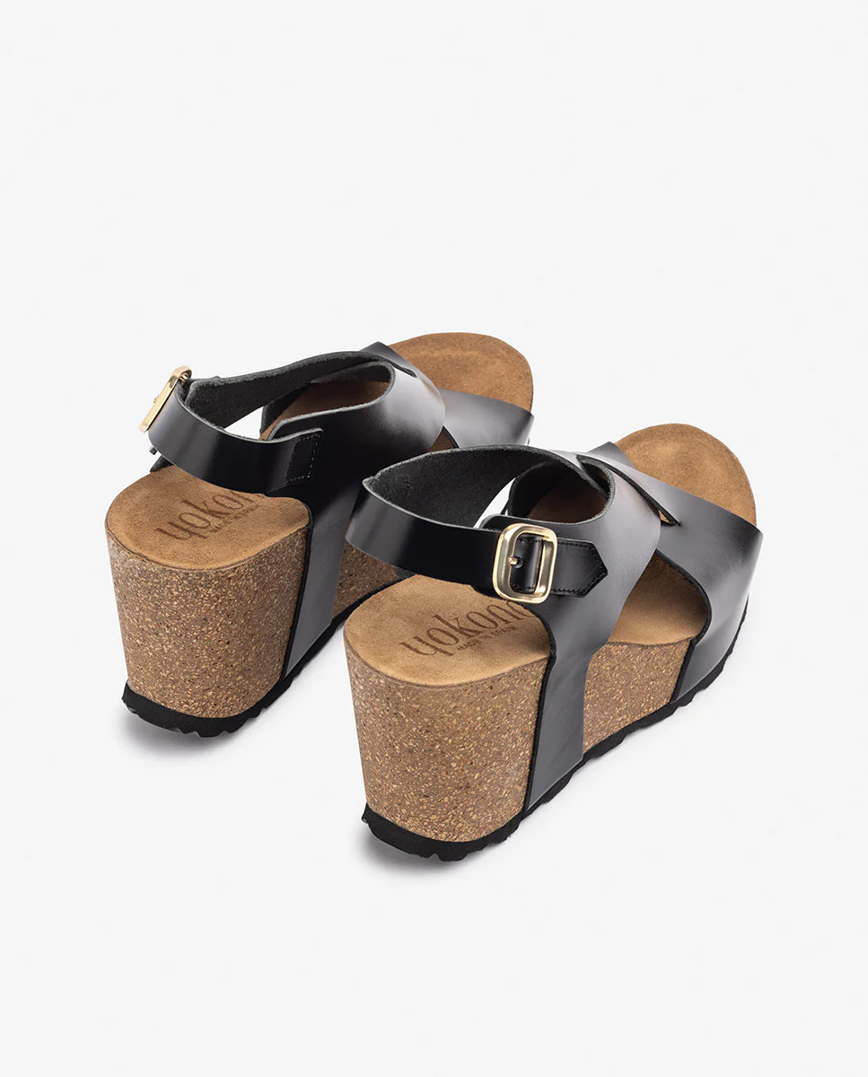 Sandalia de cuña CORFU-250 negro - Image 6