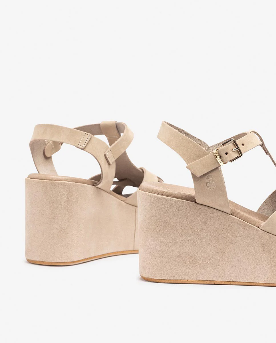 Sandalia de cuña LANZAROTE-002 beige - Image 2