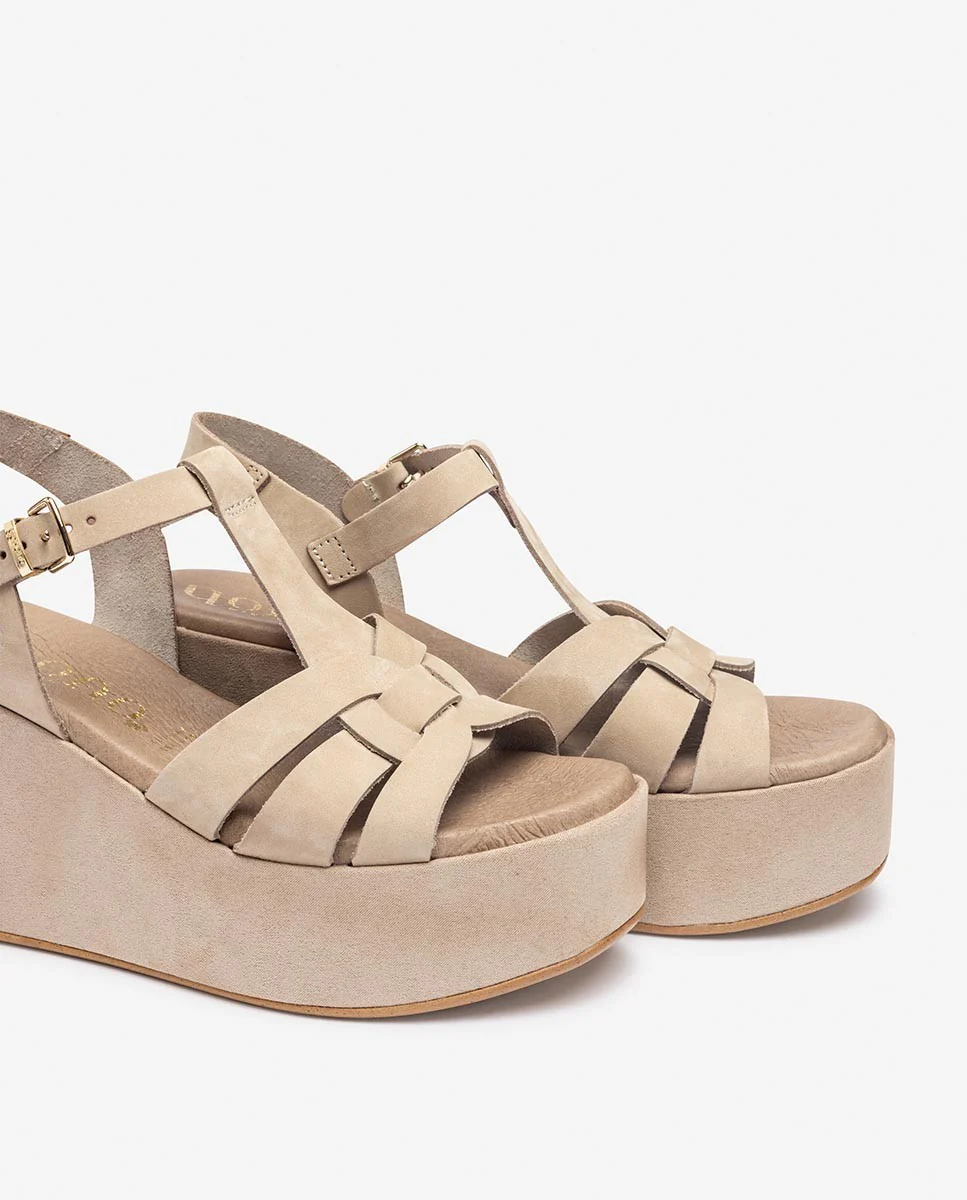 Sandalia de cuña LANZAROTE-002 beige - Image 6