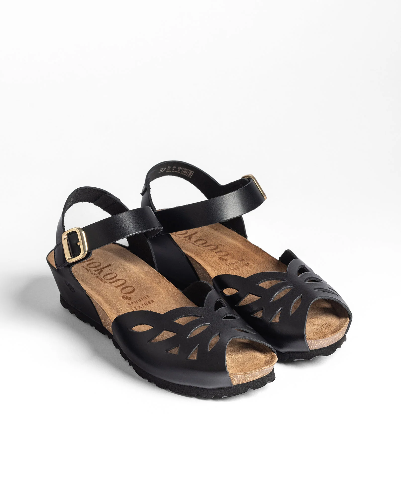 Sandalia de cuña Monaco 003 negro - Image 3