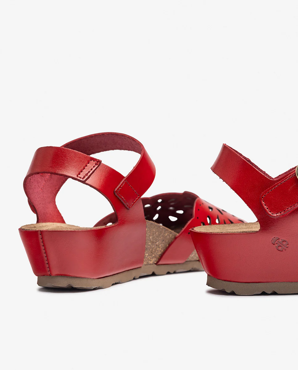 Sandalia de cuña MONACO-247 rojo - Image 2