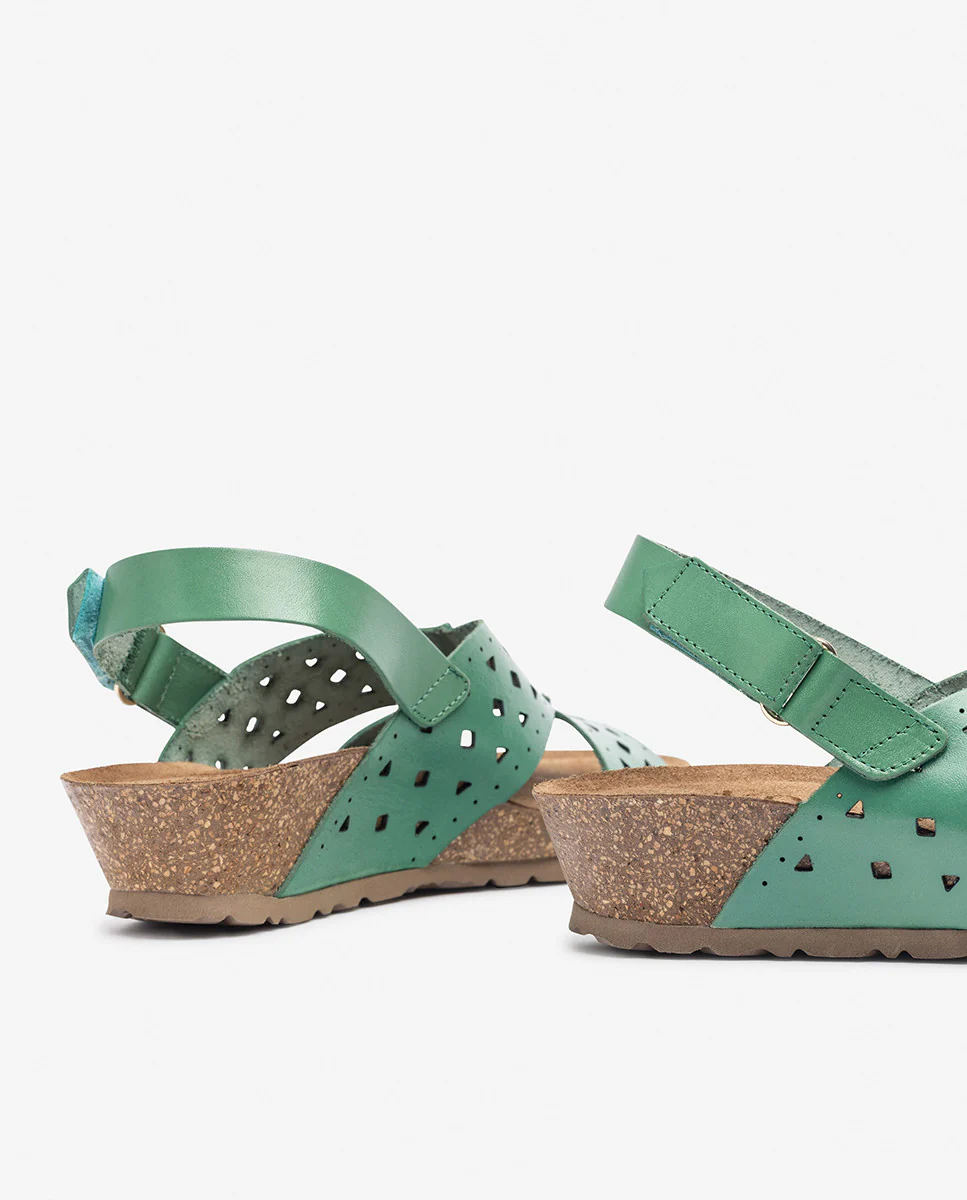 Sandalia de cuña MONACO-252 verde - Image 2