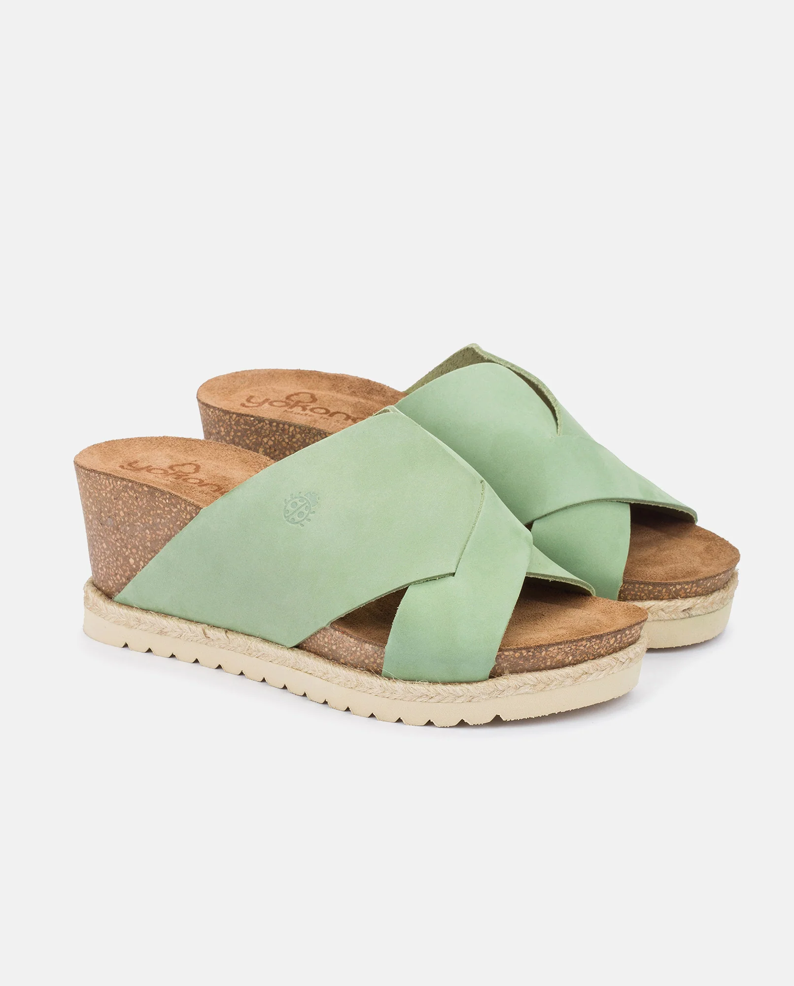 Sandalia de cuña Rota 032 verde - Image 3