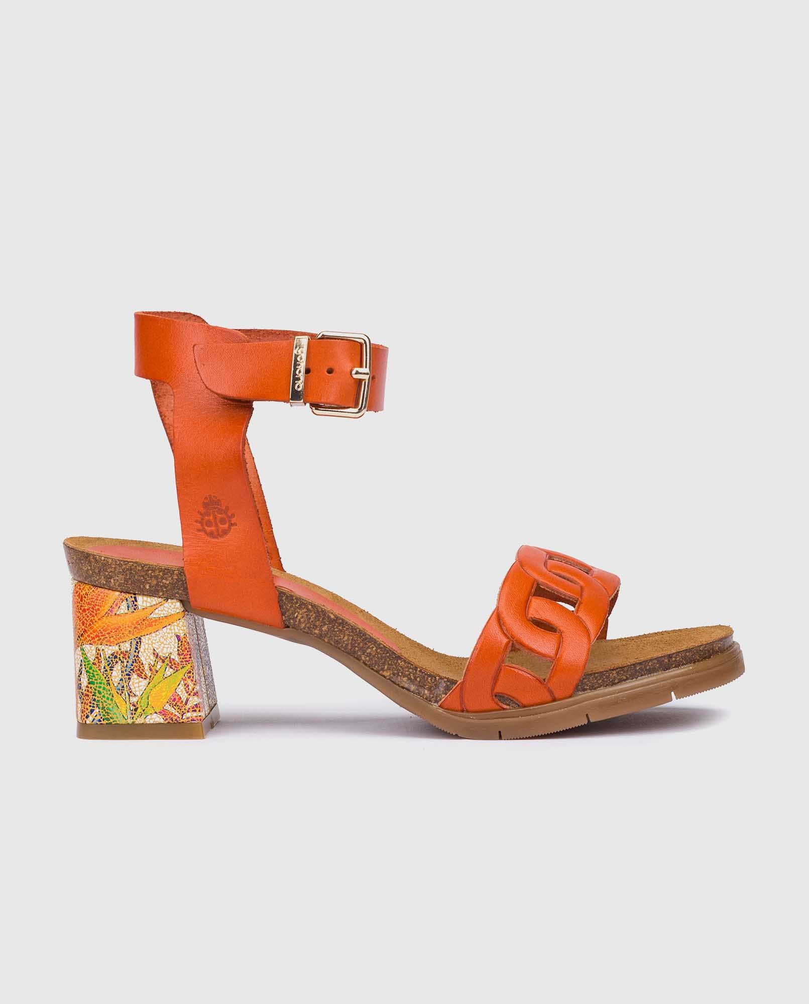 Sandalia de tacón Zahara 010 naranja - Image 3