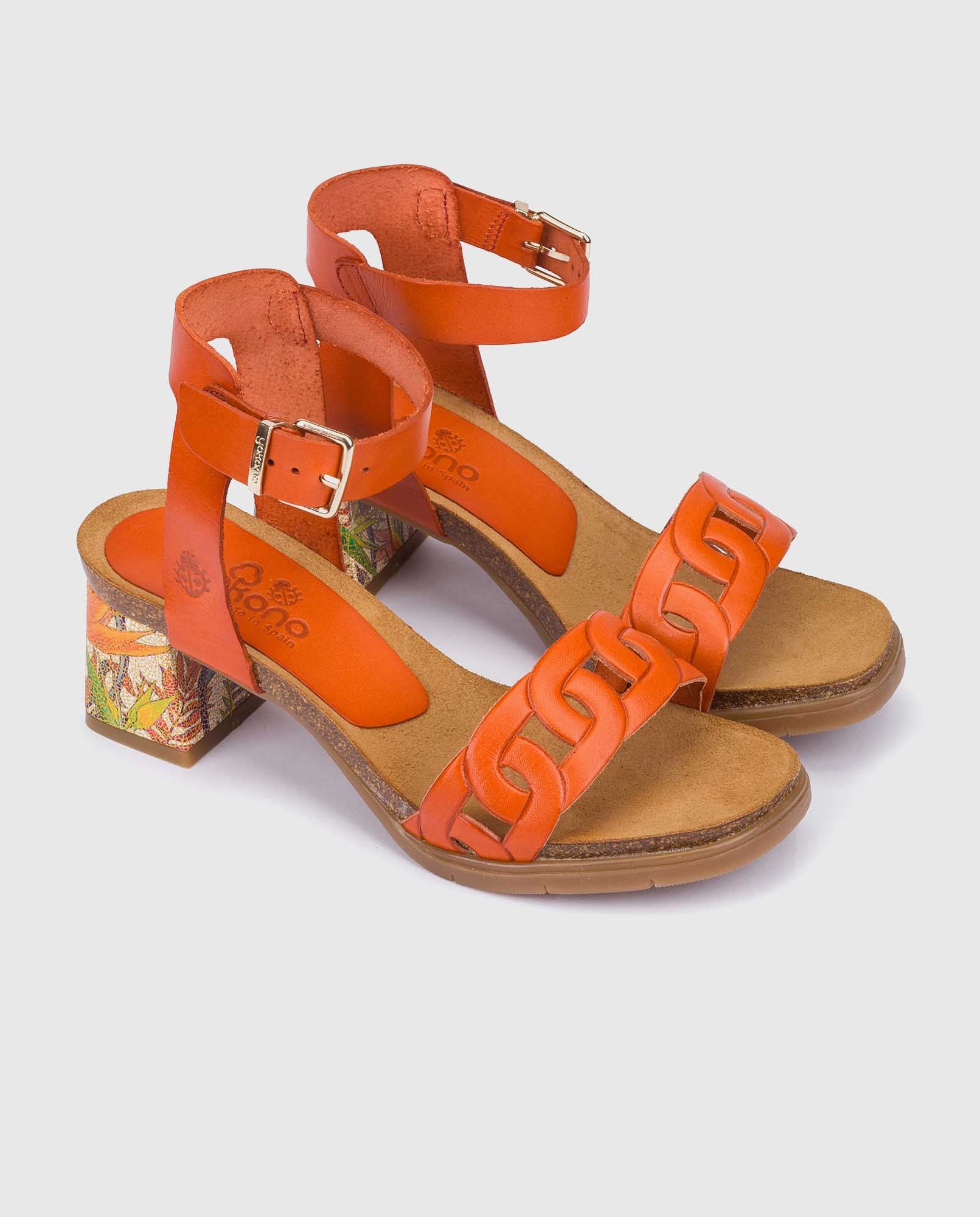 Sandalia de tacón Zahara 010 naranja - Image 6