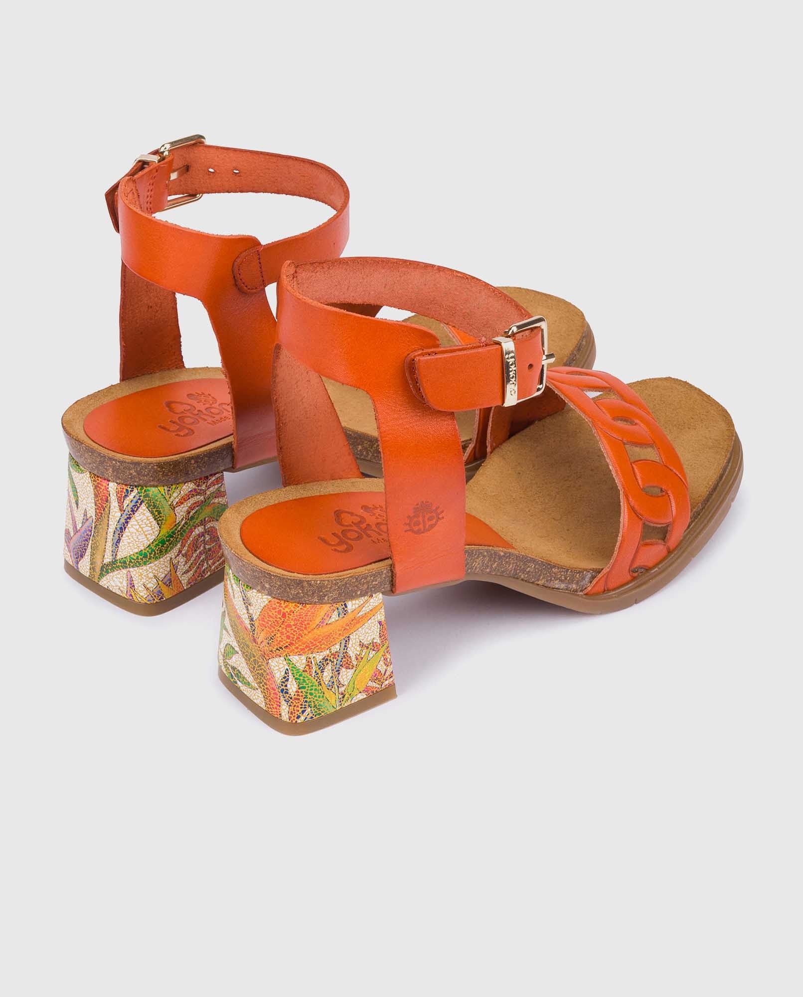 Sandalia de tacón Zahara 010 naranja - Image 7