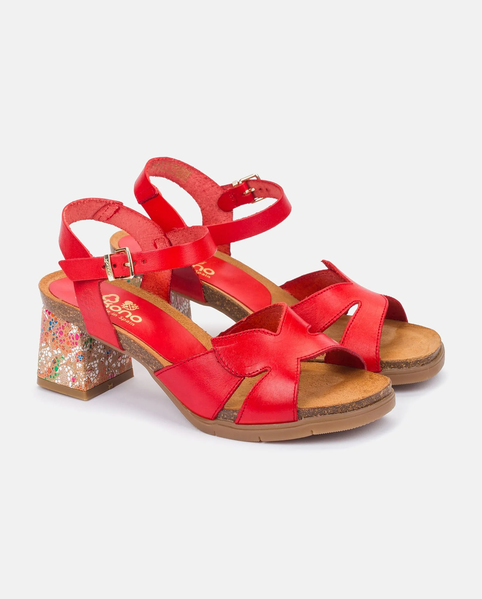 Sandalia de tacón Zahara 013 rojo - Image 3
