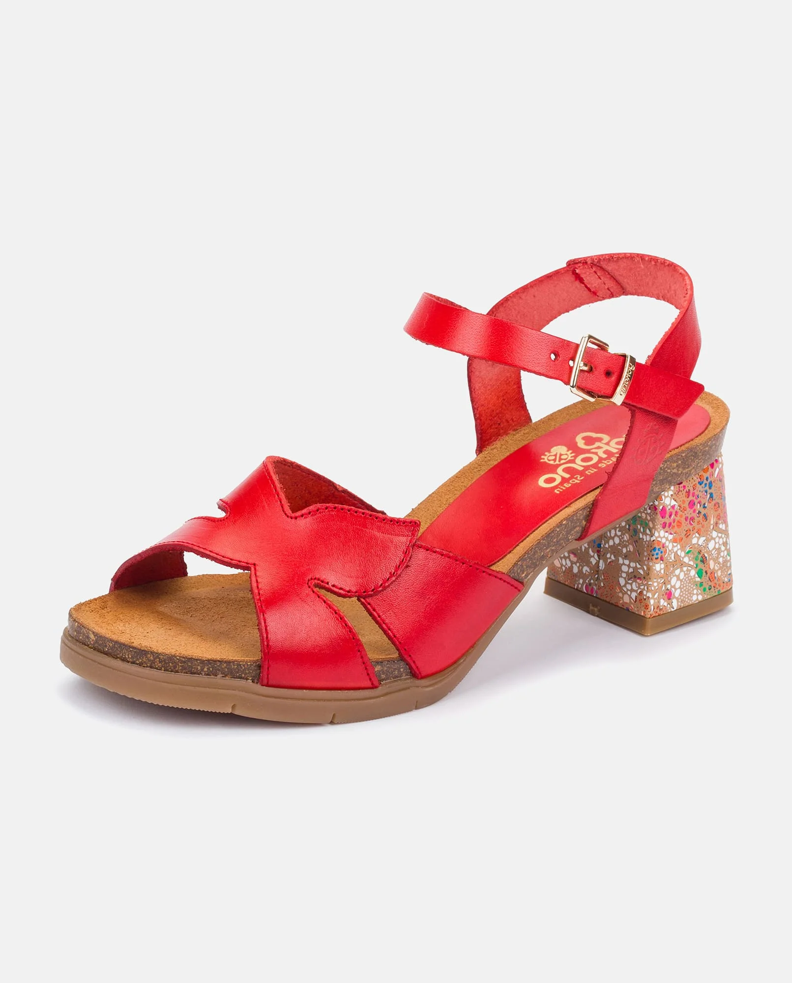 Sandalia de tacón Zahara 013 rojo - Image 7