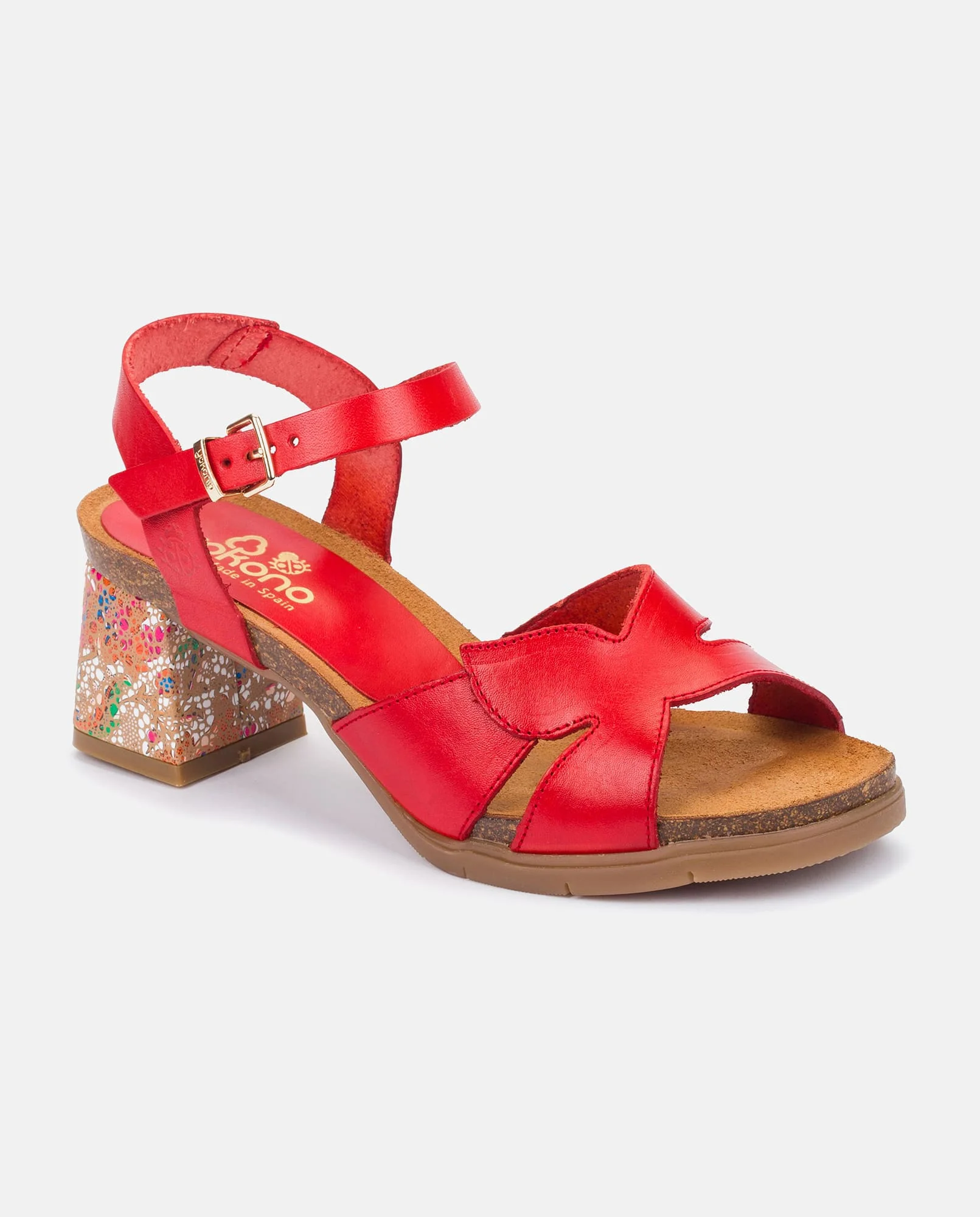 Sandalia de tacón Zahara 013 rojo - Image 8
