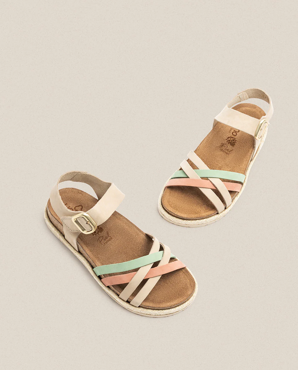 Sandalia plana Arena 001 beige - Image 3