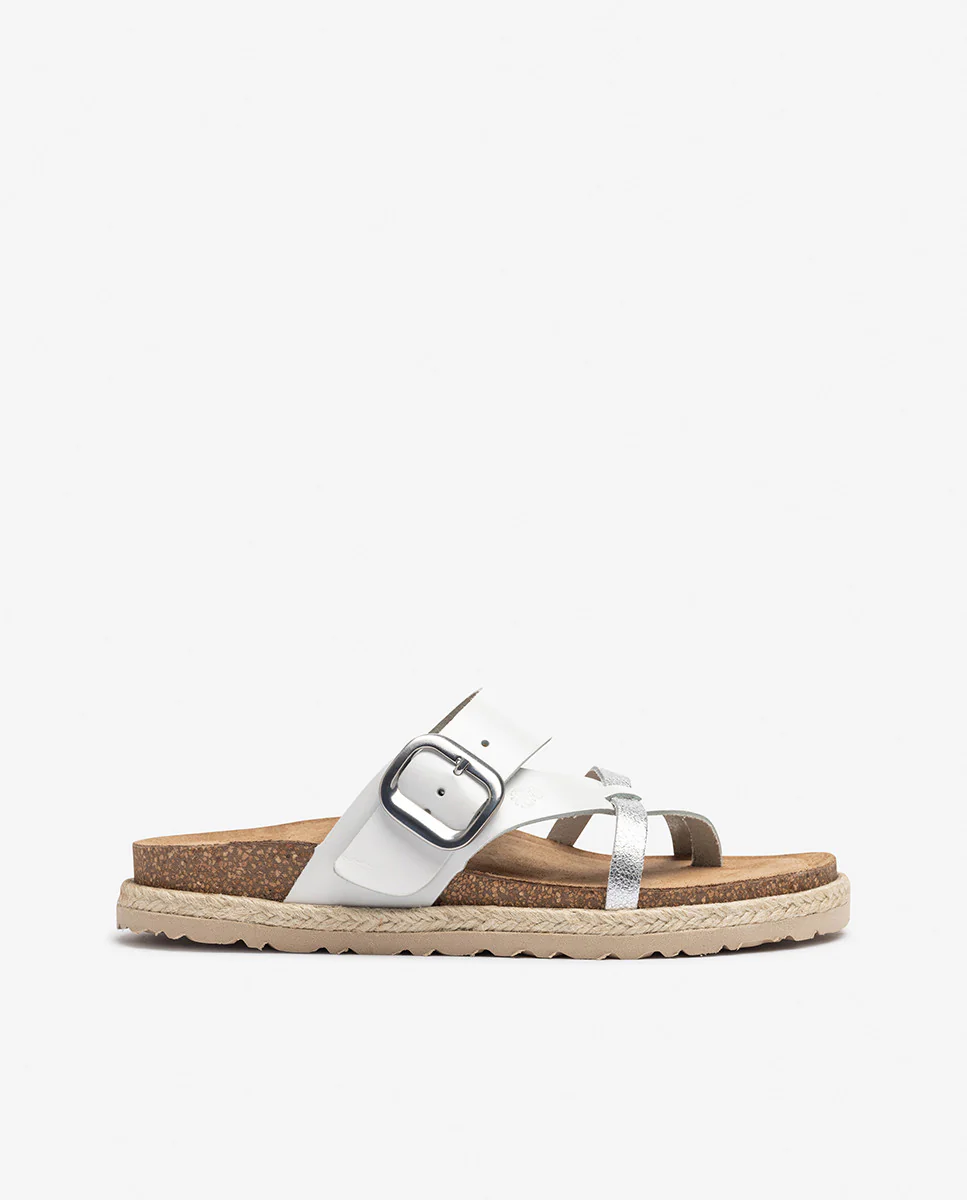 Sandalia plana ARENA-003 blanco