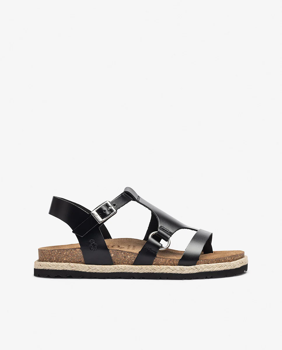 Sandalia plana ARENA-021 negro