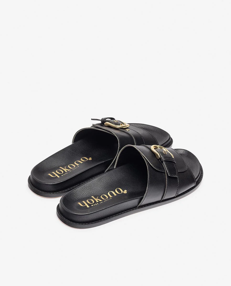 Sandalia plana LEO-301 negro - Image 3