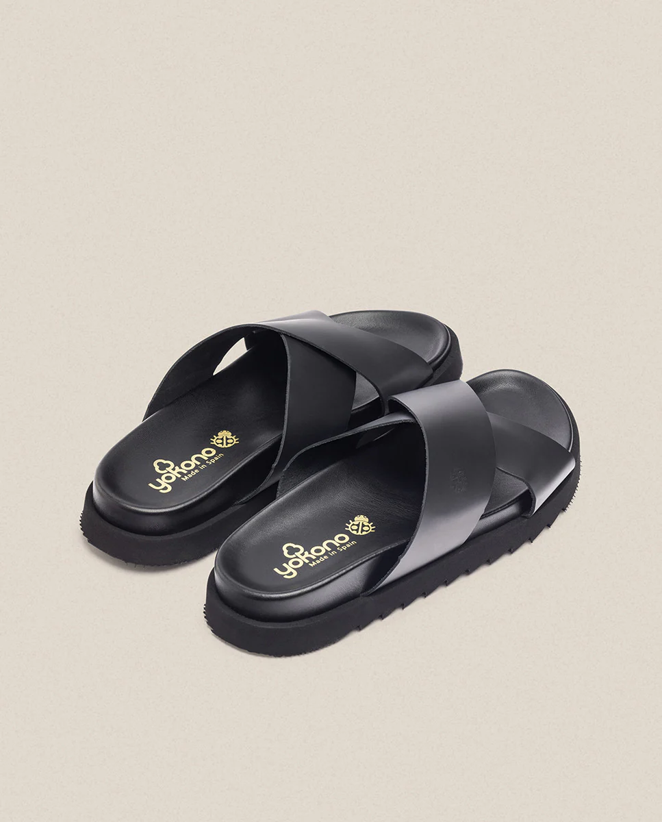 Sandalia plana Man 003 negro - Image 3