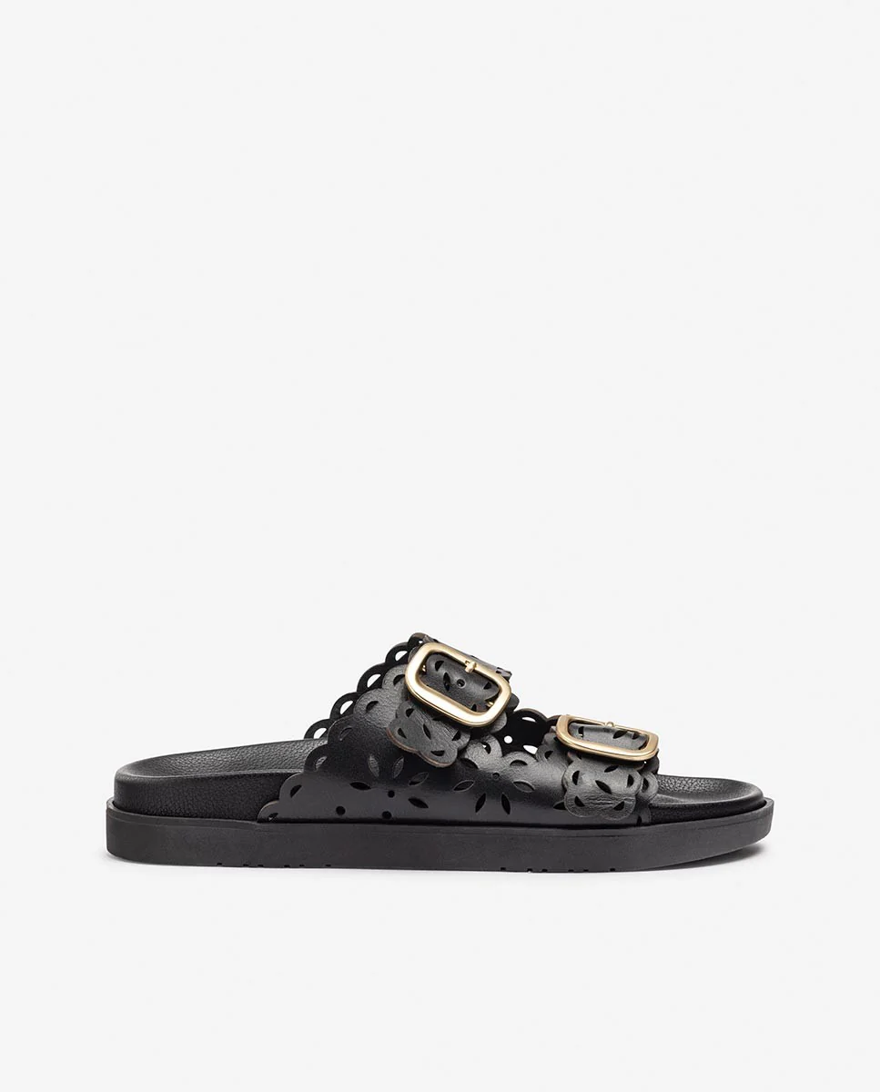 Sandalia plana MORENA-306 negro
