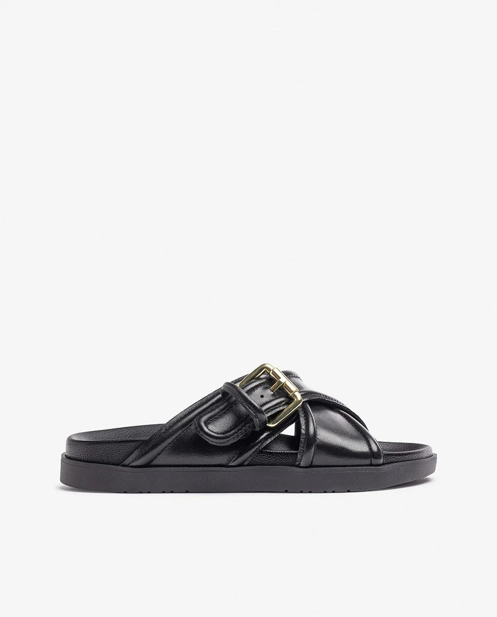 Sandalia plana MORENA-310 negro